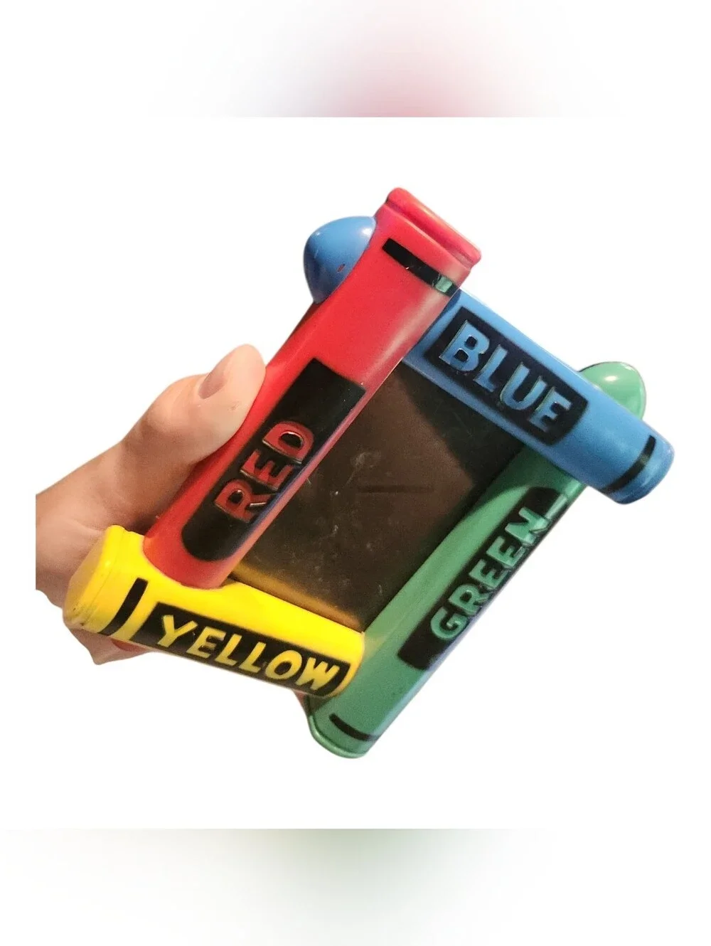 Vintage Crayon Picture Frame Primary Colors 2x3 90s Kids Home Decor
